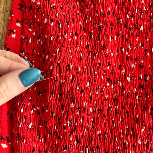 Princess Polly Cottagecore Dress Red Floral - Picture 6 of 6